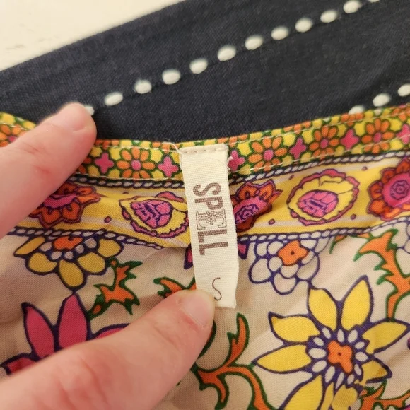 Spell Blossom Bohemian Floral Romper Orange Yellow Size Small - Picture 3 of 13